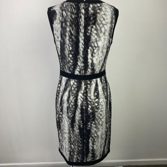 David Lawrence Size 8 Black White Women's Dress Pencil Sleeveless Workwear - Picture 11 of 15